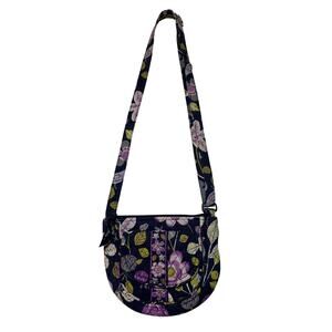 Vera Bradley Floral Nightingale Crossbody Bag Zip Closure Magnetic Front Pocket
